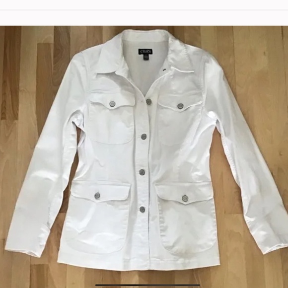 CHAPS White Stretch Denim Jacket - Picture 1 of 7